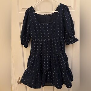 Madewell Navy Blue Dress with White Pattern